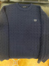 gxg.jeans男裝* 多色基礎刺繡絞花保暖圓領(lǐng)毛衣針織衫男25年冬新品 藏青色 L (175) 曬單實(shí)拍圖