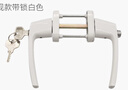 格林鈦德塑鋼門(mén)雙面傳動(dòng)對穿執手帶鑰匙帶保險加厚實(shí)心把手平開(kāi)推拉門(mén)鎖扣 常規款帶鎖白色（門(mén)厚60毫米） 曬單實(shí)拍圖