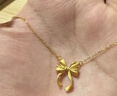 周六福（ZLF） 黃金項鏈女款足金簡(jiǎn)約精致芭蕾蝴蝶結鏈墜 計價(jià) 4g- 40+5cm 曬單實(shí)拍圖