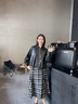 素典（WHIteALLUSION）不規則設計A字格紋半身裙女2025秋季新款復古百搭大擺半裙4816 黑白格紋 M 曬單實(shí)拍圖