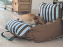 ZEZE條紋車(chē)載窩外出專(zhuān)用狗窩安全座椅寵物沙發(fā)冬季保暖窩睡墊 曬單實(shí)拍圖