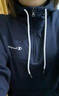 Champion冠軍加絨連帽衛衣男美式復古半拉鏈上衣潮牌 深藍色 L  曬單實(shí)拍圖