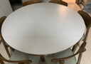 上林春天巖板餐桌中古風(fēng)實(shí)木餐桌可伸縮飯桌家用餐桌椅組合小戶(hù)型餐廳家具 胡桃色/啞光純白抗菌巖板/靈芝椅 1.35m 一桌六椅【升級四軌】 曬單實(shí)拍圖