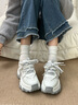 波爾諦奇（BOERDIQI）女時(shí)尚潮流厚底增高老爹鞋舒適百搭休閑鞋 米灰色 36 曬單實(shí)拍圖
