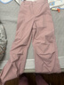 太平鳥(niǎo)女裝休閑褲寬松高腰春季闊腿束腳傘兵褲 粉色 S 曬單實(shí)拍圖