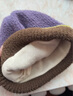 Kocotreekk樹(shù)兒童帽子軟糯保暖寶寶毛線(xiàn)帽防風(fēng)男女童撞色親子風(fēng)鈴紫L 曬單實(shí)拍圖
