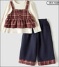 可英 GOWINBABY女童套裝新款2025秋季韓版女孩復古洋氣秋裝女寶甜美格紋三件套 格子+藏青 （重磅新品） 130 （適合身高120cm-130cm） 曬單實(shí)拍圖