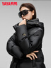 鴨鴨（YAYA）羽絨服女長(cháng)款2024年冬季新款時(shí)尚休閑連帽加厚保暖外套XJ 黑色 M (160) 曬單實(shí)拍圖