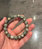BJYL原生態(tài)綠陰皮星月菩提子手串高密石玉料單圈文玩佛珠手鏈男女飾品 綠陰皮星月9*8mm（新手級） 曬單實(shí)拍圖