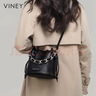 viney牛皮包包女包斜挎水桶包輕奢單肩手提包生日三八38女神節禮物 曬單實(shí)拍圖