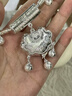 中國黃金（CHINA GOLD）如意平安鎖足銀項鏈寶寶銀鎖長(cháng)命鎖嬰兒滿(mǎn)月周歲禮物新生兒見(jiàn)面禮 足銀如意祥云鈴鐺寶寶項圈 曬單實(shí)拍圖
