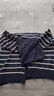 夏典素訂女王（SE.PSTP）大碼新款春秋條紋上衣連帽氣質(zhì)百搭薄款針織衫外搭長(cháng)袖毛衣女裝 藏青色 XL 建議110-120斤左右 曬單實(shí)拍圖