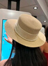 逸兼遮陽(yáng)帽法式名媛風(fēng)平頂禮帽新款夏季優(yōu)雅珍珠草編海邊遮陽(yáng)帽子女 法式珍珠平頂遮陽(yáng)帽【米色】 曬單實(shí)拍圖
