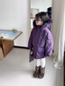 G.duck女童派克服棉服外套秋冬2026新款兒童洋氣冬季女寶寶加絨加厚冬裝 紫色加絨 140 適合身高130-140cm年齡9- 10歲c 曬單實(shí)拍圖