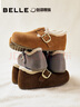 百麗（Belle）全麥吐司毛里勃肯鞋女25冬商場(chǎng)款保暖增高休閑鞋E6V1DDM5預售 啡色 36 曬單實(shí)拍圖