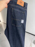 名郎（MELLEN）高端男士牛仔褲秋季2025新款寬松直筒闊腿褲中年爸爸裝休閑長(cháng)褲子 藍黑色703H 32 2尺5適合140斤左右 曬單實(shí)拍圖