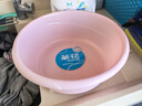 茶花 塑料洗臉盆30cm 1個(gè)裝大號洗菜盆洗腳盆洗衣服通用盆子 粉色* 曬單實(shí)拍圖