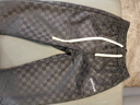 大嘴猴（paul frank）休閑褲男褲秋季棋盤(pán)格褲子男士潮牌垂感寬松闊腿褲 深灰色加絨 L 曬單實(shí)拍圖