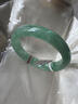 老坑翡翠手鐲緬甸冰種油青飄花玉手鐲女正圈平安鐲淺綠玉鐲子正品 57圈口 曬單實(shí)拍圖