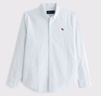 Abercrombie & Fitch【李現同款】小麋鹿圖案美式牛津長(cháng)袖襯衫25秋冬男裝125-5224 藍色條紋 M (180/100A) 曬單實(shí)拍圖