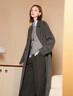 三彩【綿羊毛】2025冬季新款雙面呢大衣長(cháng)款雙排扣毛呢外套S 寂靜灰 S 155/80A 曬單實(shí)拍圖