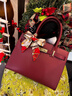 ANYSMIC奢侈高端品牌包包女包新款百搭大容量真皮新娘手提包婚禮包包 棗紅色(禮盒裝) 曬單實(shí)拍圖