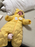 巴拉巴拉童裝嬰兒連體衣輕薄羽絨服寶寶衣服2025冬裝抱衣爬服男童女童萌趣 黃色雪人-白鴨絨 80 cm-充絨量41g 曬單實(shí)拍圖
