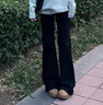 三彩2025秋季新款休閑微喇褲修身喇叭褲長(cháng)褲小黑褲M(mǎn) 經(jīng)典黑 L 165/72A 曬單實(shí)拍圖