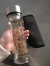 富光雙層玻璃杯子男士杯子家用透明帶蓋泡茶杯女便攜水杯定制 本色(升級加厚杯底 350ml 曬單實拍圖