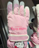 SOMUBAY 滑雪手套女冬季加厚絨hellokitty騎行開(kāi)車(chē)保暖棉手套可觸屏 米白 均碼 曬單實(shí)拍圖