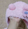 迪士尼嬰兒帽子冬季毛絨帽嬰兒包頭帽保暖男寶寶女童冬天超萌0-6-12月 雙球粉花-粉色 2-15個(gè)月 38-46cm 曬單實(shí)拍圖