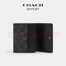 蔻馳（COACH）【專(zhuān)享直降】奧萊男士經(jīng)典標志零錢(qián)錢(qián)包老花卡包證件包 QB/炭黑色/黑色 曬單實(shí)拍圖