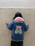 G.duck女童外套秋冬款2025兒童中大童牛仔衣加絨加厚洋氣時(shí)髦冬裝棉衣服 小熊字母牛仔外套【粉色】 150 建議身高140cm左右 曬單實(shí)拍圖