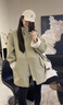 佐敘韓系慵懶風(fēng)羊羔毛工裝外套女2025秋冬新款寬松加絨加厚派克服大衣 綠色 L （105-125斤） 曬單實(shí)拍圖