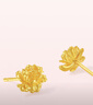 周六福牡丹花黃金耳釘女足金耳飾生日禮物計價(jià)A0915855 一對 約2.86g 曬單實(shí)拍圖