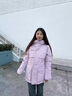 波司登（BOSIDENG）羽絨服冰雪運(yùn)動(dòng)女士短款連帽工裝90絨加厚學(xué)生面包服外套 【店長推薦】晨光粉|1894 L 170/92A 體重約120-130斤 曬單實(shí)拍圖