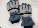 圣紡源冬季五指騎行手套女觸屏加絨加厚保暖防寒玩雪防潑水電動(dòng)車(chē)手套男 小熊拉鏈滑雪藍色 曬單實(shí)拍圖