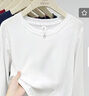 2025秋冬季新款純色打底衫女內搭修身顯瘦長(cháng)袖t恤女純棉上衣GZXY 白色 M 曬單實(shí)拍圖