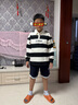 李寧童裝兒童衛衣男女小大童POLO領(lǐng)撞色條紋套頭運動(dòng)上衣160YWDV183-1 曬單實(shí)拍圖