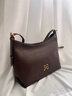 OMI歐米真皮hobo包腋下包單肩托特包包女斜挎包簡(jiǎn)約百搭輕奢黑色通勤 烏木棕 曬單實(shí)拍圖