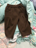 ASK JUNIOR童裝兒童褲子男童蘿卜褲春裝小童磨毛毛呢休閑運動(dòng)褲 棕咖色 100 曬單實(shí)拍圖