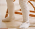OAK FAMILY新品女寶寶長(cháng)款棉襪提花打底褲連腳襪0-3歲兒童襪 藕粉 1條 1-3歲 曬單實(shí)拍圖