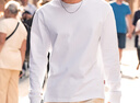 Mr.Bu布先生280G重磅純棉長(cháng)袖T恤男2025春秋新款廓形時(shí)尚打底衫KT01903 【長(cháng)袖重磅T】廓形版-皓月白 XL /180 曬單實(shí)拍圖