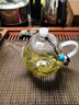 高茗（gaoming）小茶壺一人用綠茶專(zhuān)用泡茶器小容量透明玻璃功夫茶單壺手抓茶具 255ml 天球壺+松石壺繩 曬單實(shí)拍圖