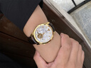 勞力士王子新款瑞士進(jìn)口男士手表機械表商務(wù)夜光防水鑲真鉆鏤空飛輪真皮男表 R3806棕皮金殼白面【進(jìn)口機芯】 真鉆鑒定卡 41mm 曬單實(shí)拍圖