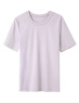 三彩2025秋季新款圓領(lǐng)T恤正肩短袖上衣純色基礎套頭衫休閑Z 淡紫色 XL 170/92A 曬單實(shí)拍圖