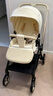 怡戈（Ekobebe）嬰兒推車(chē)高景觀(guān)避震輕便坐躺雙向折疊新生兒寶寶米色推車(chē)+提籃 曬單實(shí)拍圖