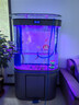 靚寵客廳家用中大型落地靠墻一體防爆玻璃熱帶魚(yú)缸新款底濾魚(yú)缸水族箱 深灰色（底濾+智能顯示屏+大禮包） 80x50x158cm 【一個(gè)門(mén)】長(cháng)/寬/高 曬單實(shí)拍圖