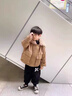 迪士尼（Disney）童裝男童秋冬毛領(lǐng)外套男孩冬季棉服加絨加厚洋氣派克服保暖棉衣潮 卡其色 140cm 曬單實(shí)拍圖