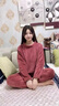 浪莎秋冬季加絨加厚珊瑚絨睡衣女士保暖長(cháng)袖寬松暖暖家居服套裝可外穿 女款字母-蜜醬紅[一套裝] L (建議80-105斤) 曬單實(shí)拍圖